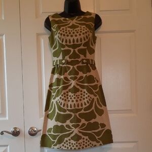 Tabitha Green and Cream Midi Dress